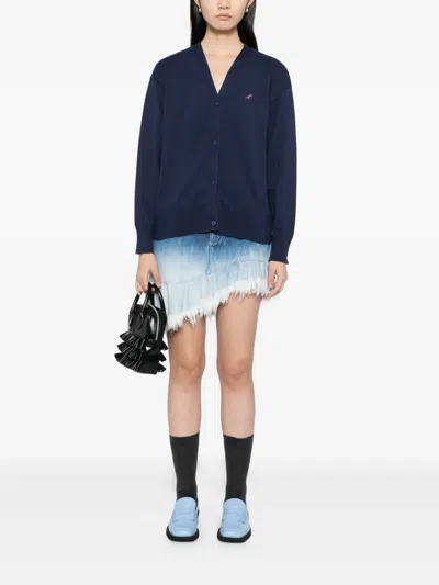 Sport B. By Agnès B. Dino-embroidered Cardigan In Blue