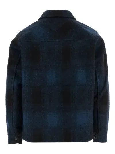 And Wander 50 Wool Shaggy Zip Jacket In Blue