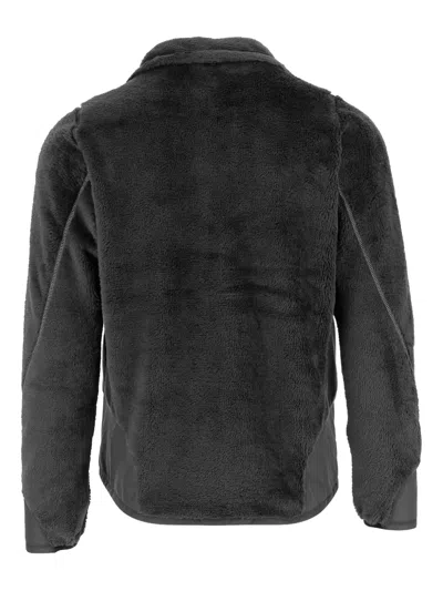 And Wander Zipped Fleece Jacket In Black