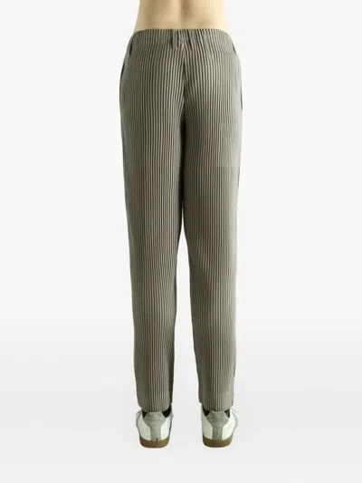 Issey Miyake Pleated Straight-leg Trousers In Gray