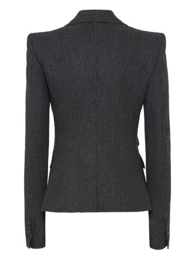 Dsquared2 Bianca Pinstripe Blazer In Black
