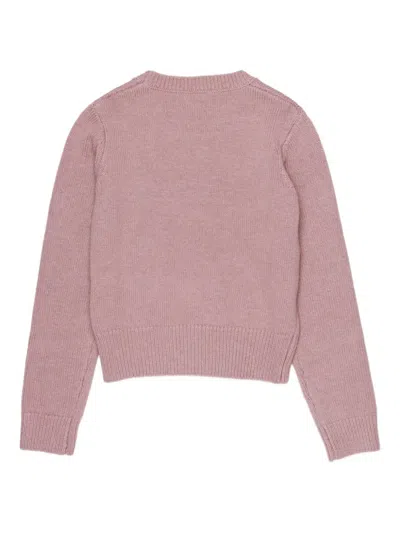 Diesel Cashmere Blend Sweater With Embroidery Oval D In Pink
