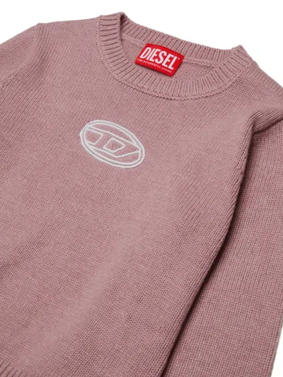 Diesel Cashmere Blend Sweater With Embroidery Oval D In Pink