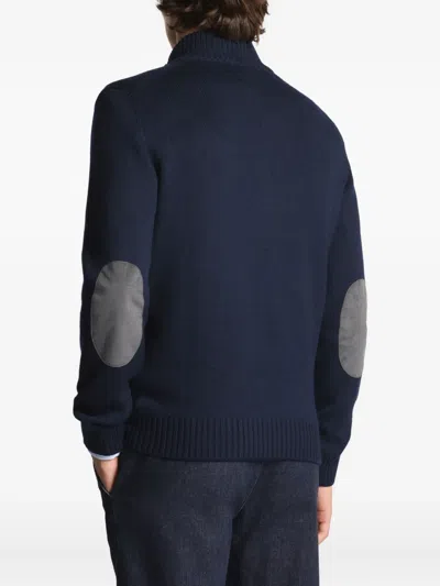 Fay Elbow-patch Sweater In Blue