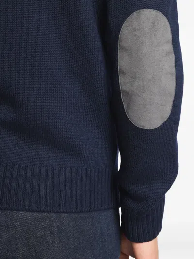 Fay Elbow-patch Sweater In Blue