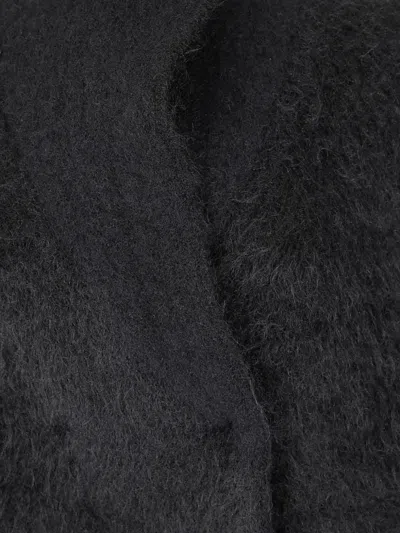 Boboutic Textured Knit Double-breasted Jacket In Black