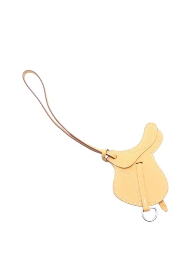 Pre-owned Hermes 2012-2025 Swift Paddock Selle Horse Saddle Bag Charm In Brown