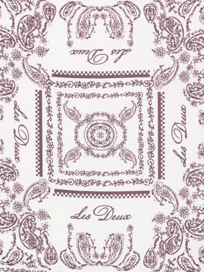 Les Deux Paisley Border-detail Scarf In Neutral