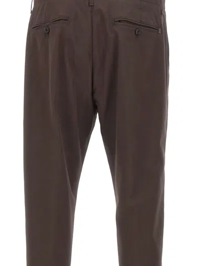 Dondup Dart Logo-plaque Pants In Brown