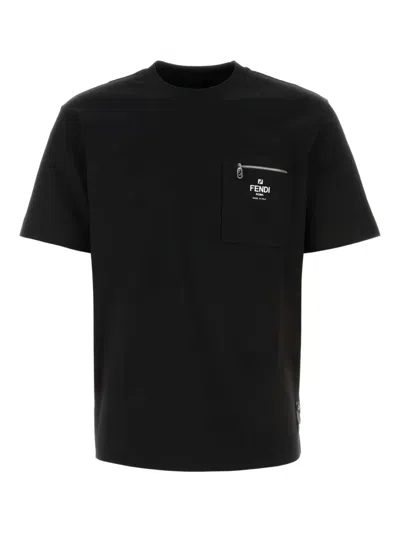 Fendi Black Cotton Jersey Oversized T-shirt