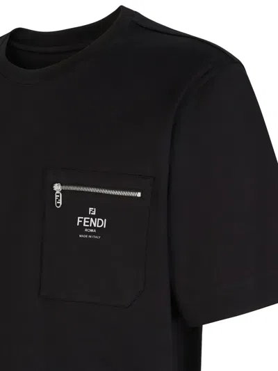 Fendi Black Cotton Jersey Oversized T-shirt