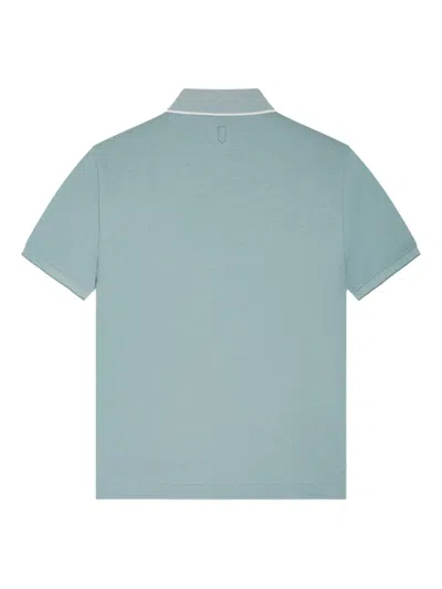 Canali Contrast-trim Piqué Polo Shirt In Blue