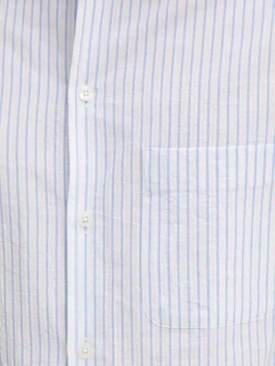 Samsoe & Samsoe Striped-pattern Long-sleeve Shirt In Blue