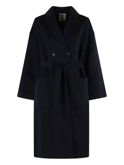 Semicouture Semi Couture Double-breasted Alice Coat With Notched Collar In Black