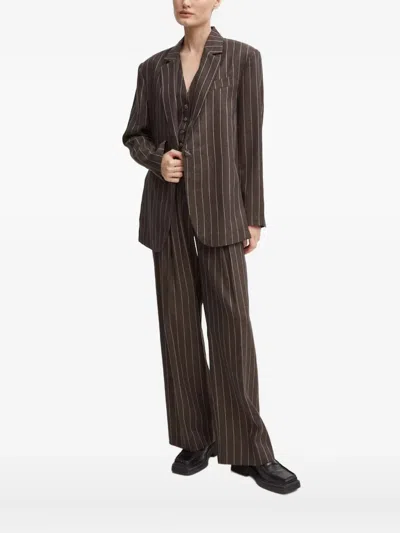 Day Birger Et Mikkelsen Pinstripe-patterned Button Vest In Brown