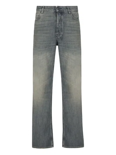 Balenciaga Loose Washed Jeans In Blue/grey/yellow In Blue