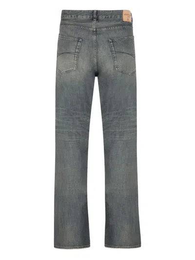Balenciaga Loose Washed Jeans In Blue/grey/yellow In Blue
