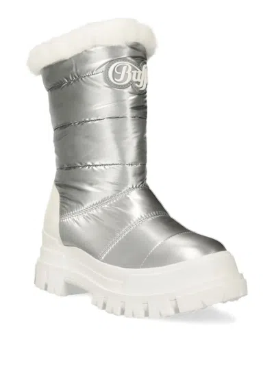 Buffalo Quilted Boots In Silver