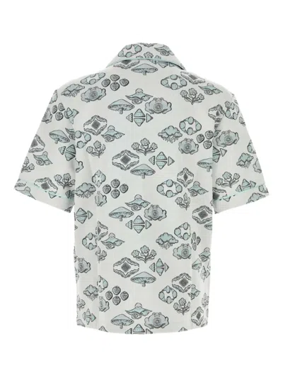 Casablanca Men Embroidered Stretch Jacquard Shirt In Green
