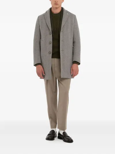 Manuel Ritz Buttoned Coat In Gray