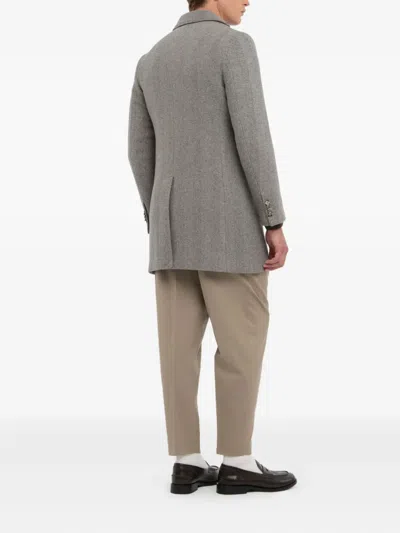 Manuel Ritz Buttoned Coat In Gray