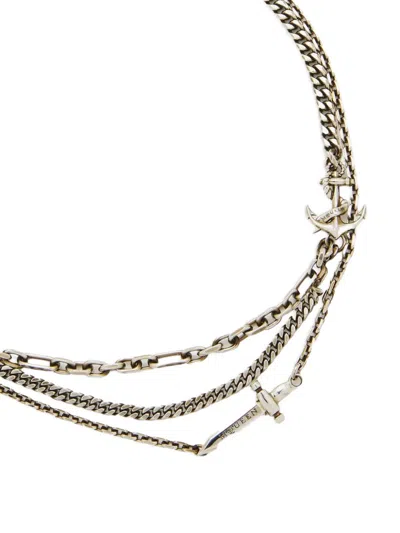 Alexander Mcqueen Accumulation Chain Charm Necklace In Gold