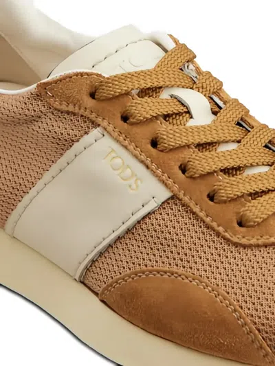 Tod's Sneakers T Vintage In Pelle E Tessuto Tecnico In Brown