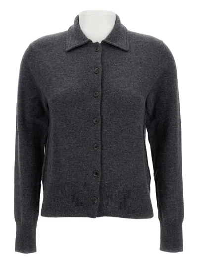 Lisa Yang Button Front Cardigan In Gray