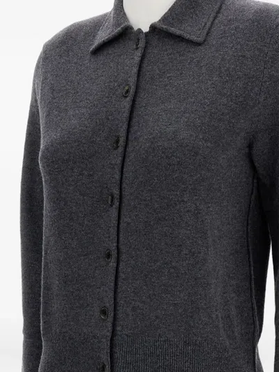 Lisa Yang Button Front Cardigan In Gray
