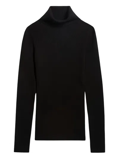 Vanessa Bruno Roll-neck Ribbed Sweater In Black