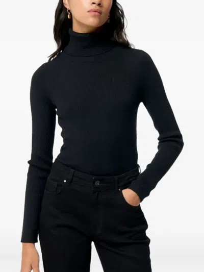 Vanessa Bruno Roll-neck Ribbed Sweater In Black