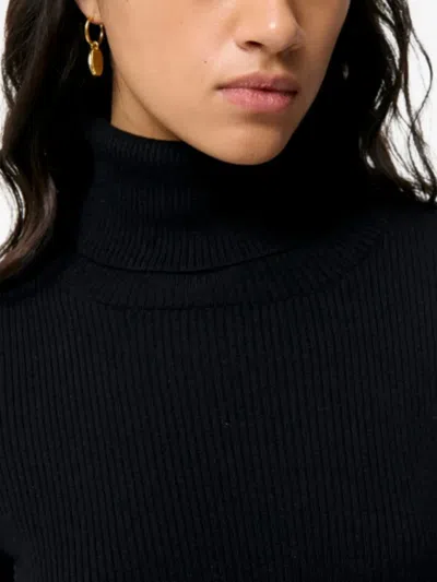 Vanessa Bruno Roll-neck Ribbed Sweater In Black