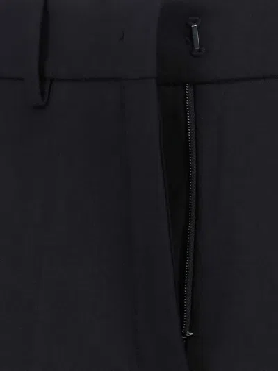 Incotex Straight-leg Trousers In Black Virgin Wool With Elasticated Waistband In Black