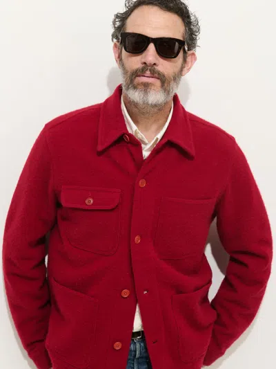 Alex Mill Work Jacket In Merino Wool Knit In Red