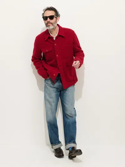 Alex Mill Work Jacket In Merino Wool Knit In Red