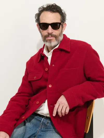 Alex Mill Work Jacket In Merino Wool Knit In Red
