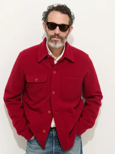 Alex Mill Work Jacket In Merino Wool Knit In Red