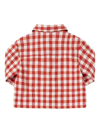 Il Gufo Gingham-check Buttoned Jacket In Red