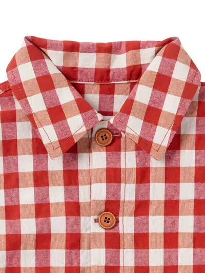 Il Gufo Gingham-check Buttoned Jacket In Red