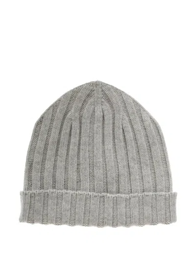Alpha Industries Ribbed Cashmere Beanie In Gray