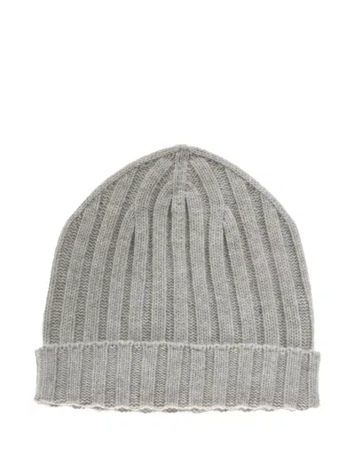Alpha Industries Ribbed Cashmere Beanie In Gray
