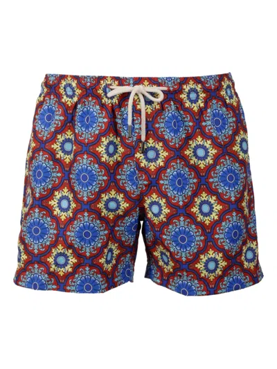 Peninsula Swimwear Tile-print Swim Shorts In Blue