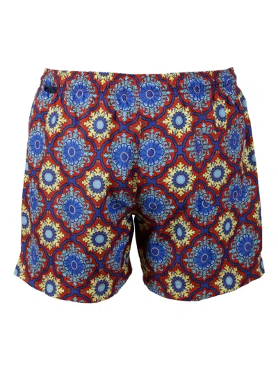 Peninsula Swimwear Tile-print Swim Shorts In Blue