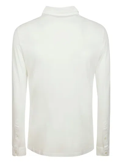Alpha Industries Three-button Long-sleeve Polo Shirt In White