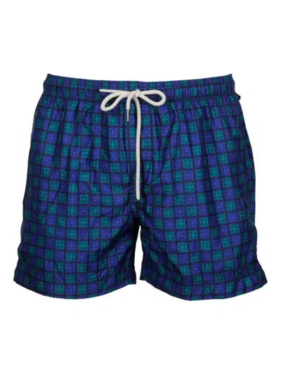 Peninsula Swimwear Geometric-pattern Swim Shorts In Blue