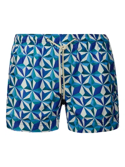 Peninsula Swimwear Geometric-print Swim Shorts In Blue