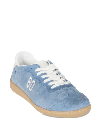 Be980 Logo-detail Suede Sneakers In Blue