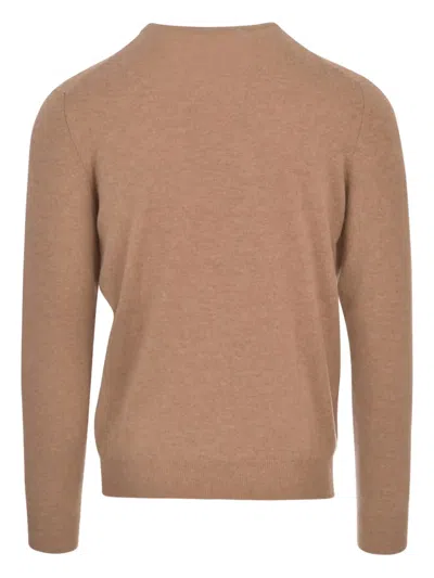 Fedeli Cashmere Crew-neck Sweater In Brown