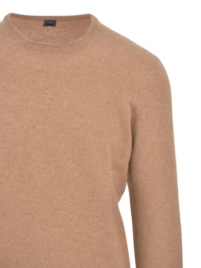 Fedeli Cashmere Crew-neck Sweater In Brown