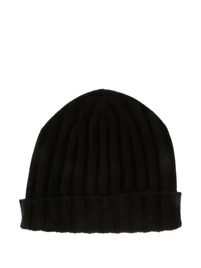 Alpha Industries Ribbed Cashmere Beanie In Black